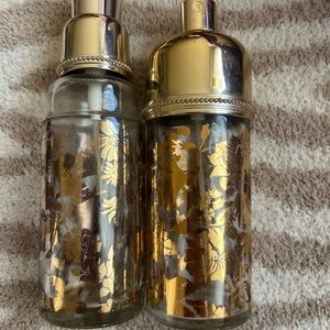 Gold Floral Glass Bottles